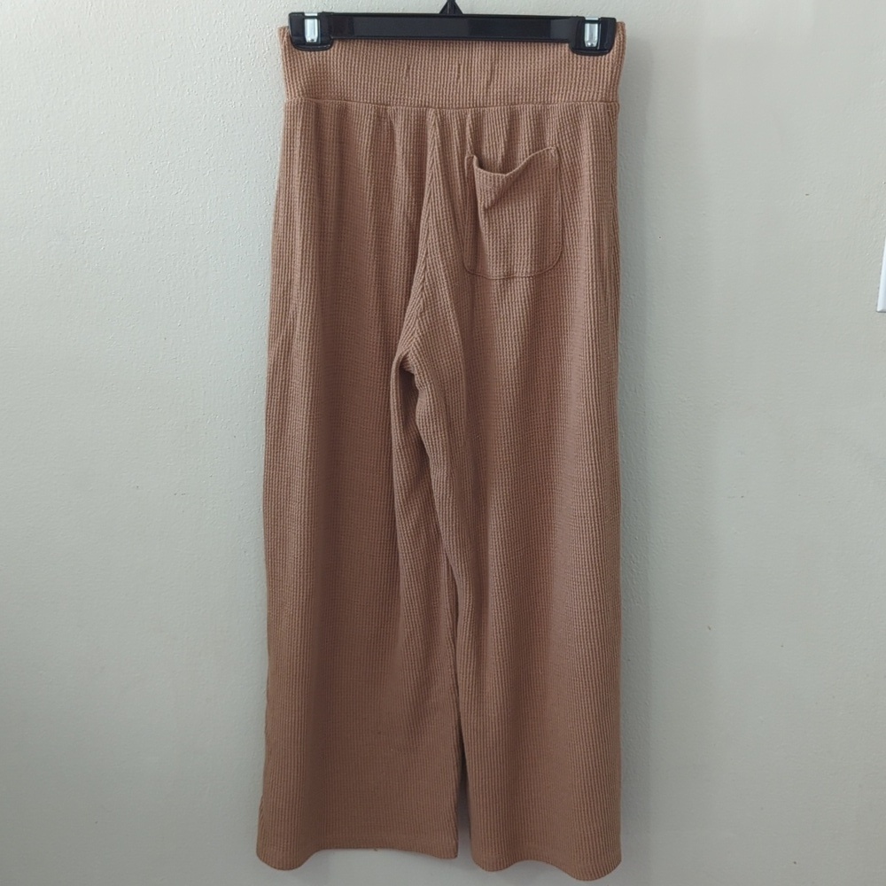 Abercrombie & Fitch Waffle Knit Lounge Set Tan Size M Top Size S Pants - Picture 7 of 8